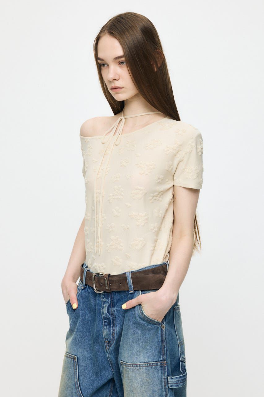 MOUSSY「FLORAL JACQUARD CUT トップス」|Tシャツ・カットソー|