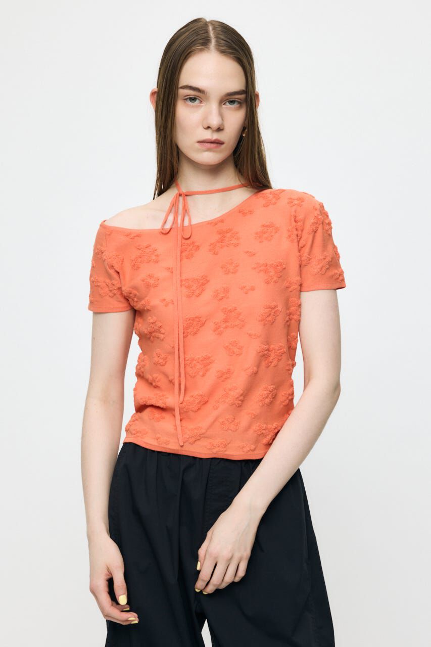 MOUSSY「FLORAL JACQUARD CUT トップス」|Tシャツ・カットソー|