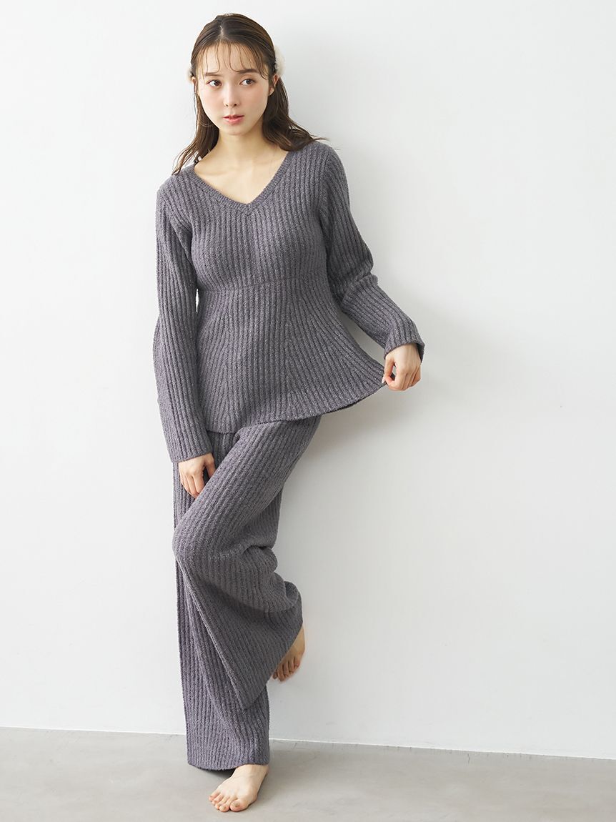 SNIDEL HOME「【イフミック(R)】ペプラムセットアップ」|ルームウェア|GRY