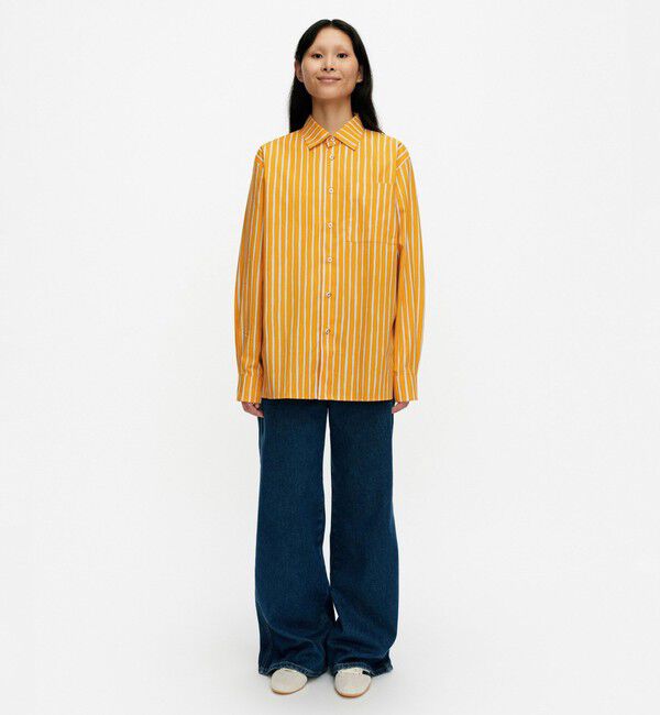 Marimekko「Jokapoika シャツ」|シャツ・ブラウス|ｵﾚﾝｼﾞ&times;ﾗｲﾄﾌﾞﾙｰ