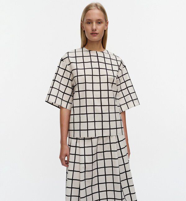Marimekko「Kansio Iso Ruutu ブラウス」|シャツ・ブラウス|
