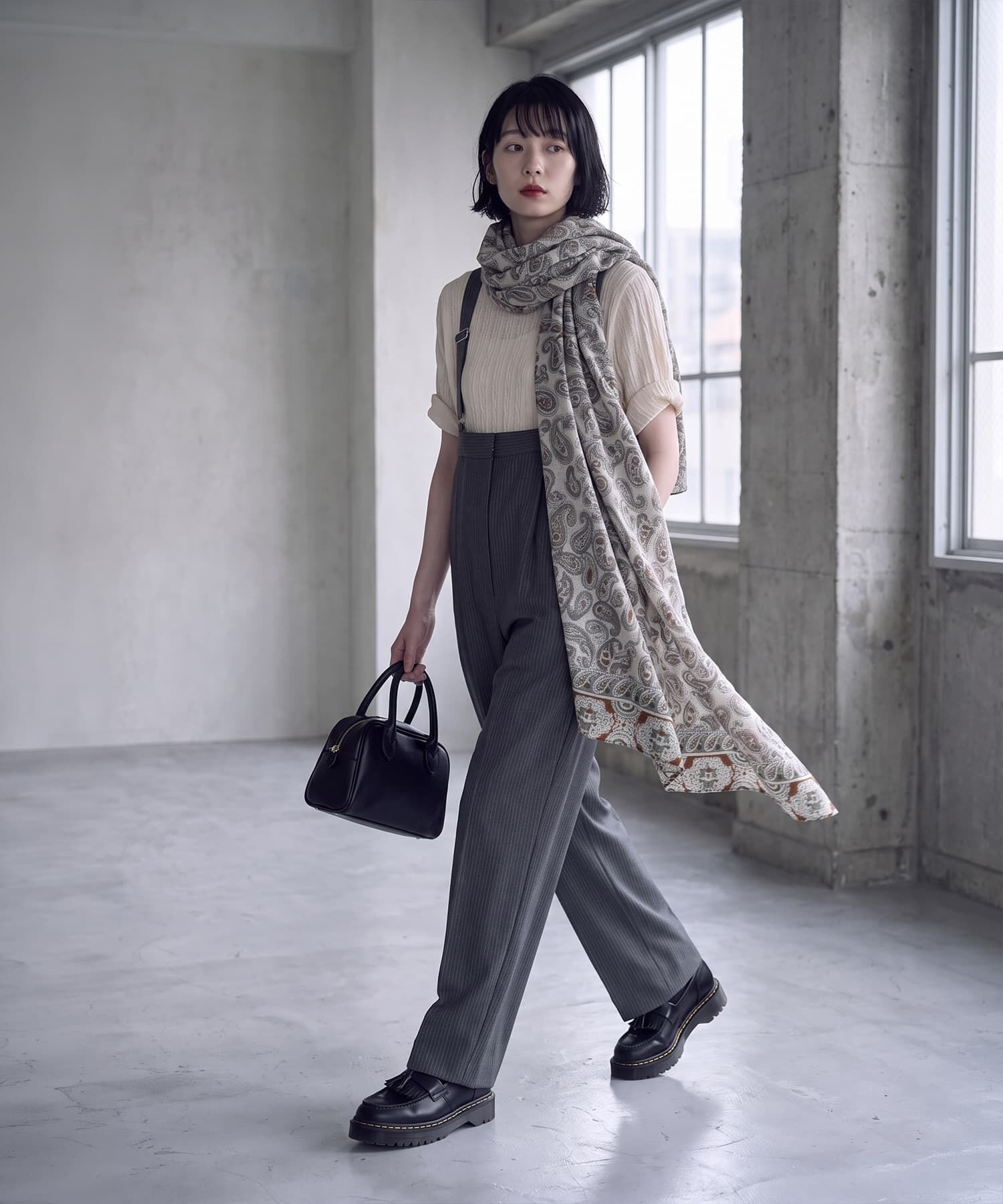 STYLE DELI「【BLK001】大判スクエアショール130&times;130cm」|ストール|