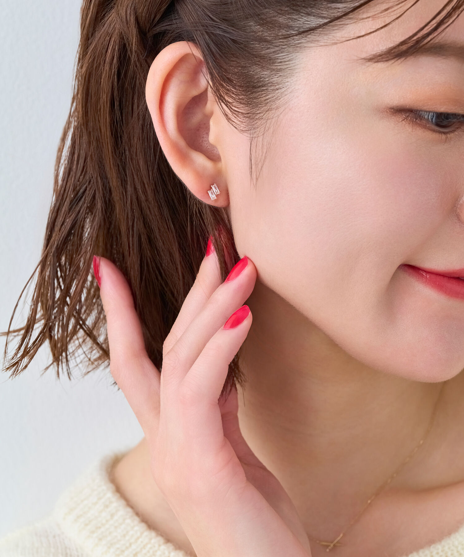 Phoebe「【K10】ツインバケットピアス　ローズゴールド/BOX付き」|ピアス|