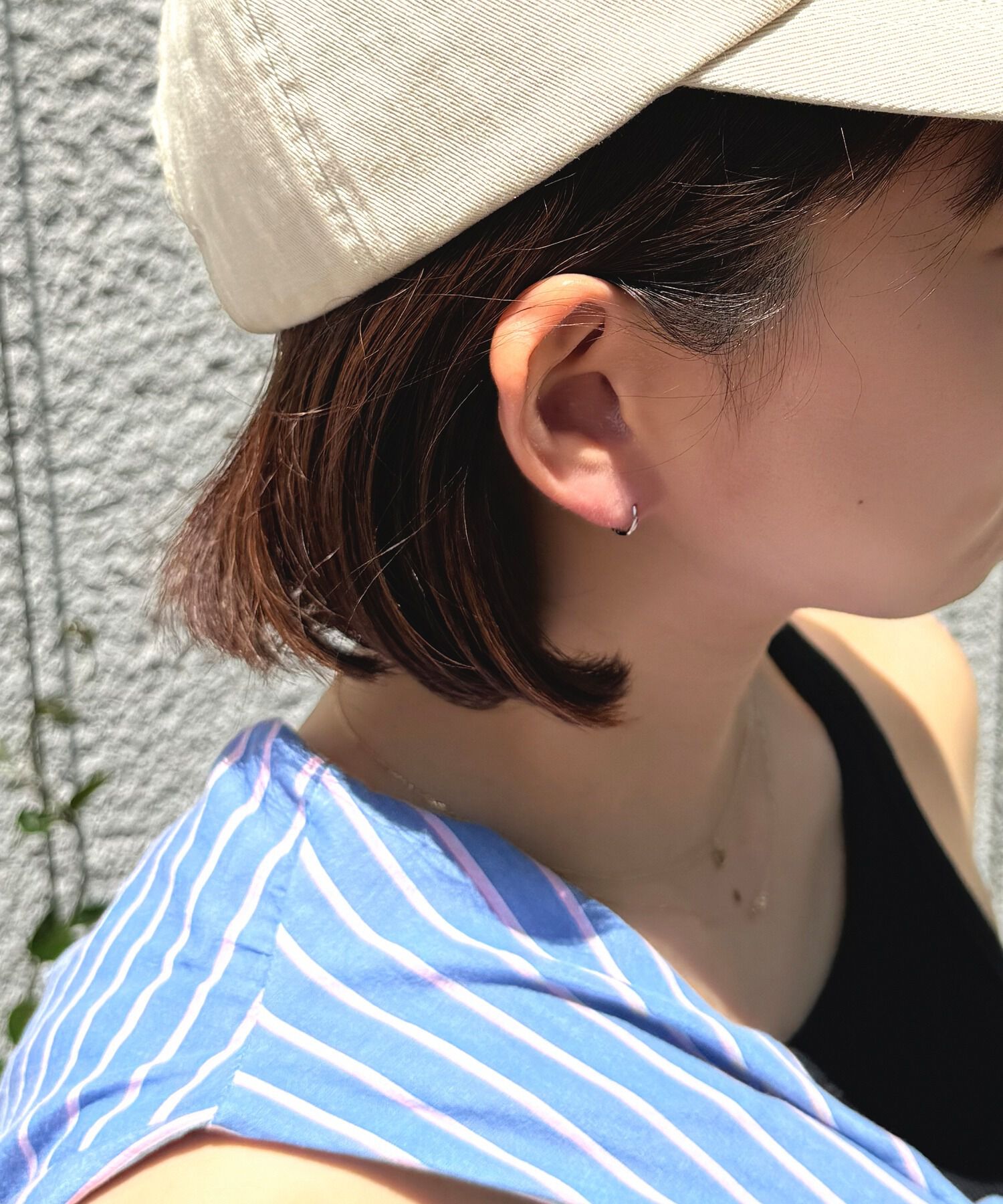 Phoebe「【金属アレルギー対応】ミニフープピアス(片耳)/サージカルステンレス シルバー」|ピアス|