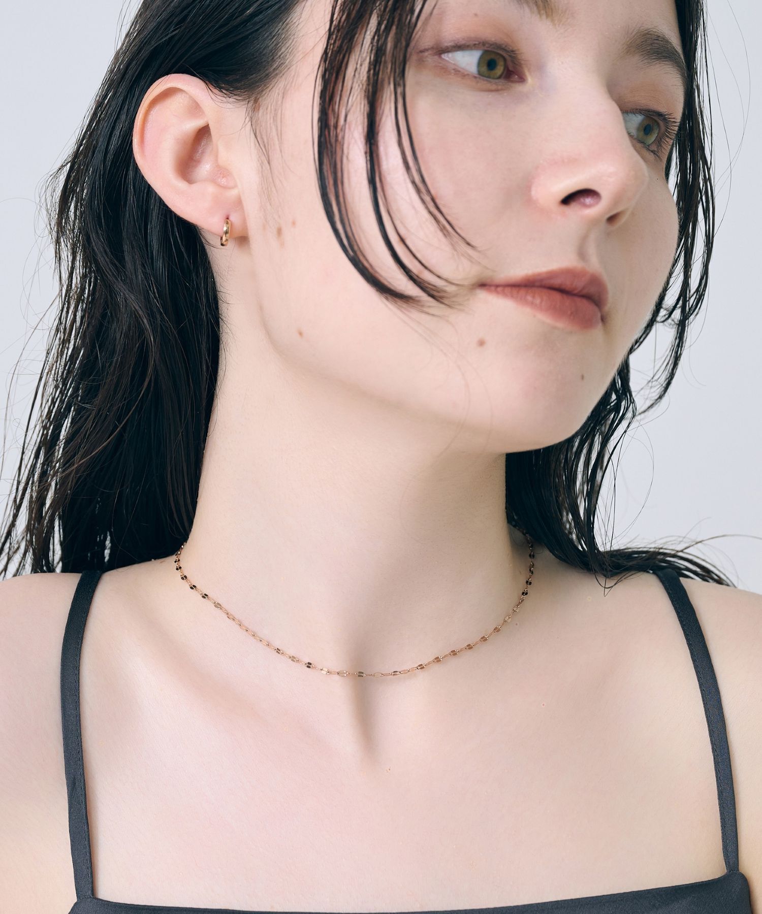 Phoebe「【金属アレルギー対応】ワンタッチメタルフープミニピアス(片耳)/サージカルステンレス ローズゴールド」|ピアス|