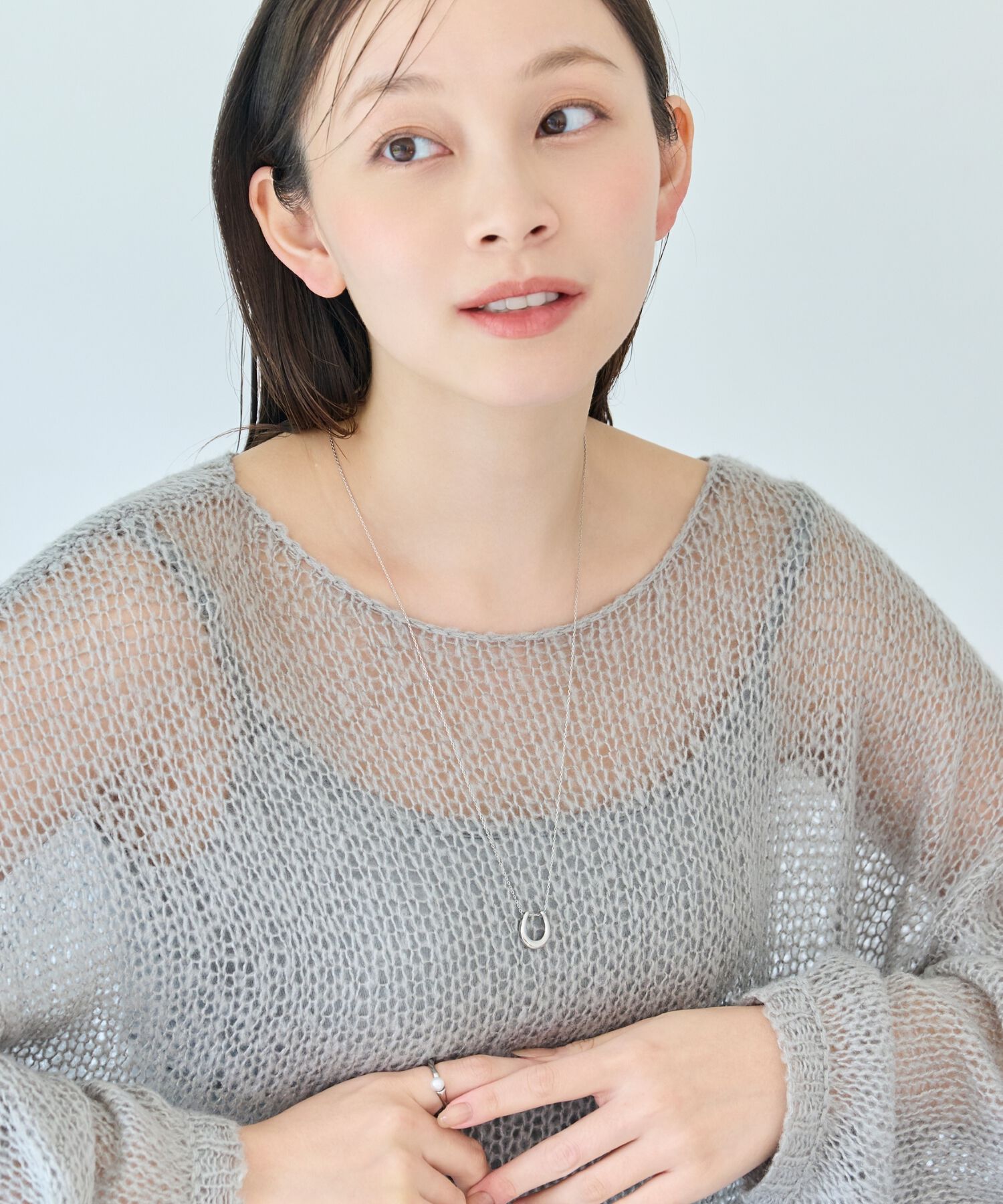 Phoebe「【金属アレルギー対応】メタリックホースシューネックレス　シルバー　ステンレス/馬蹄/蹄鉄/ギフト」|ネックレス|