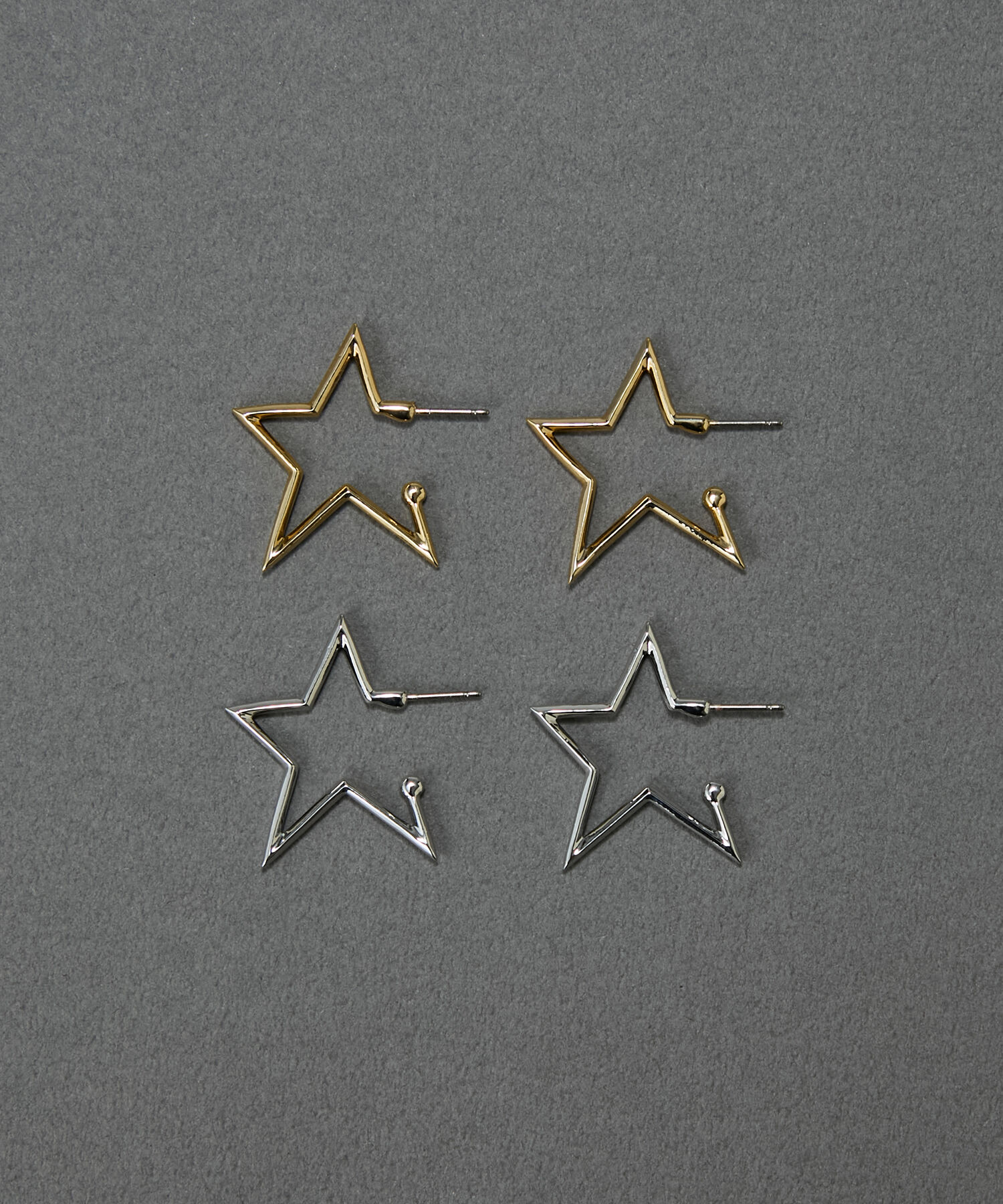 Phoebe「【金属アレルギー対応】スターフープピアス　ゴールド/ニッケルフリー」|ピアス|