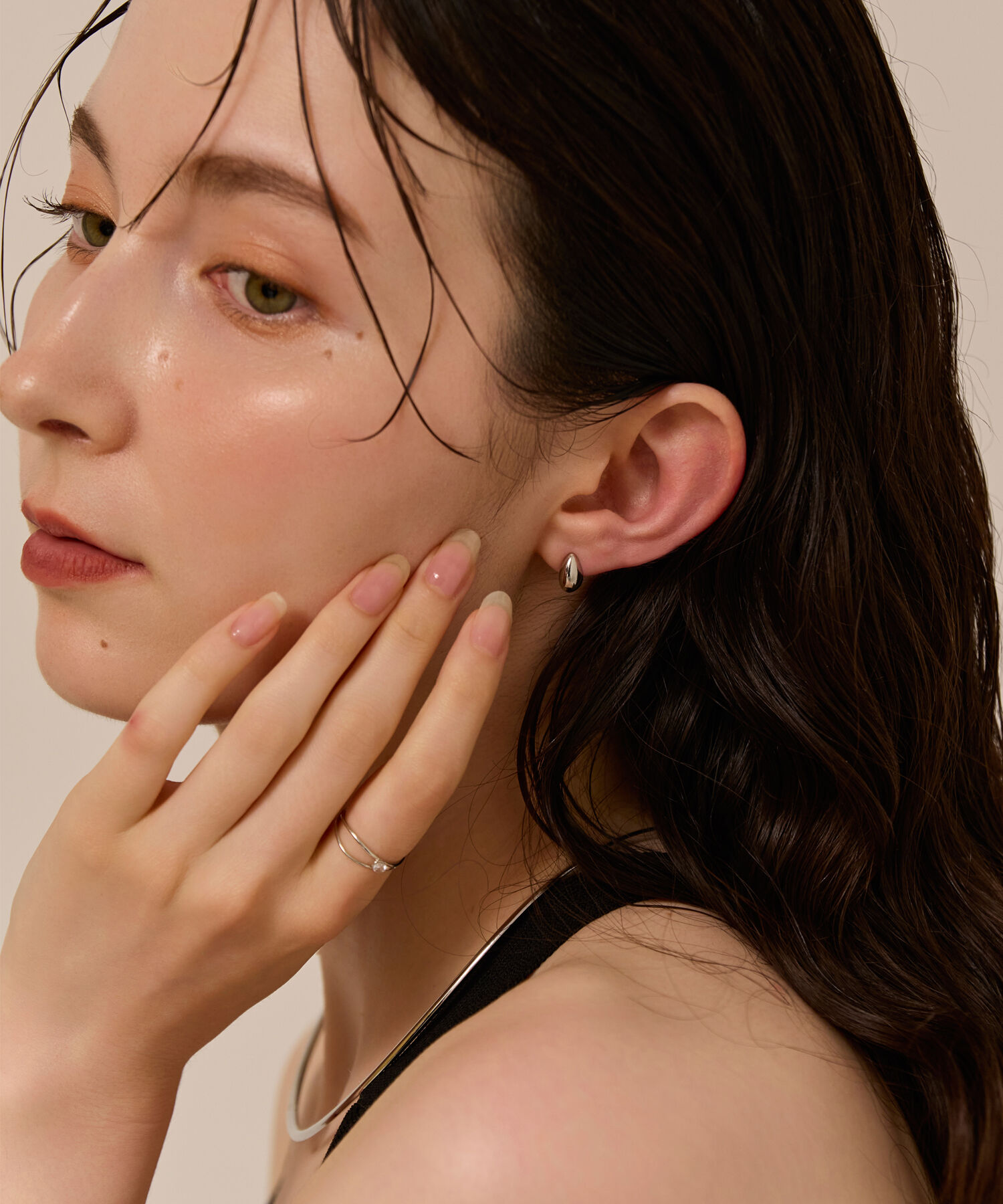 Phoebe「【金属アレルギー対応】プランプメタルスナップイヤリング　シルバー/ニッケルフリー」|イヤリング|