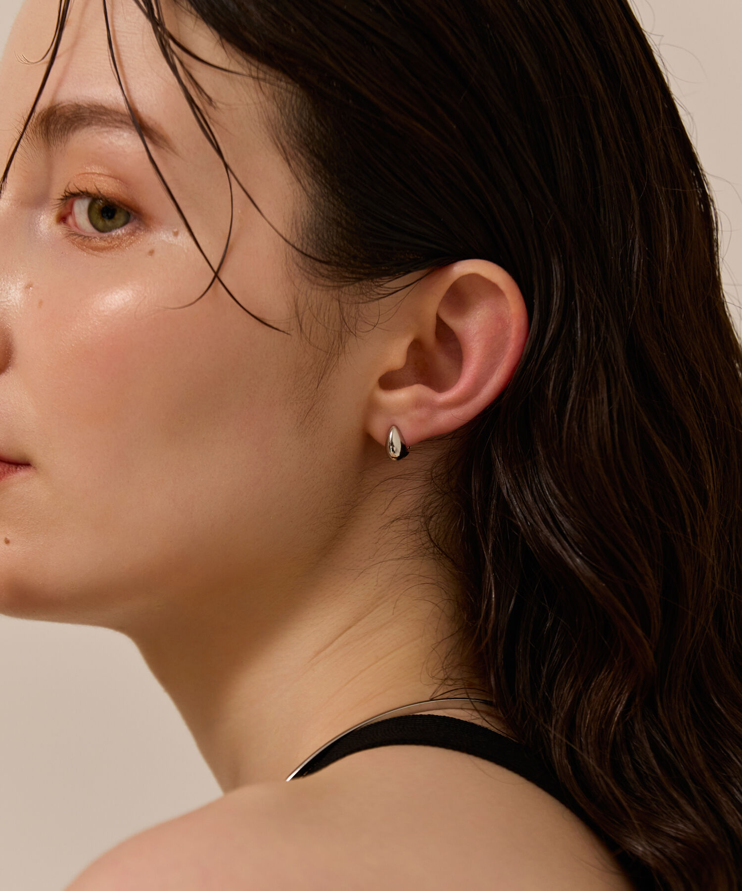 Phoebe「【金属アレルギー対応】プランプメタルスナップイヤリング　シルバー/ニッケルフリー」|イヤリング|
