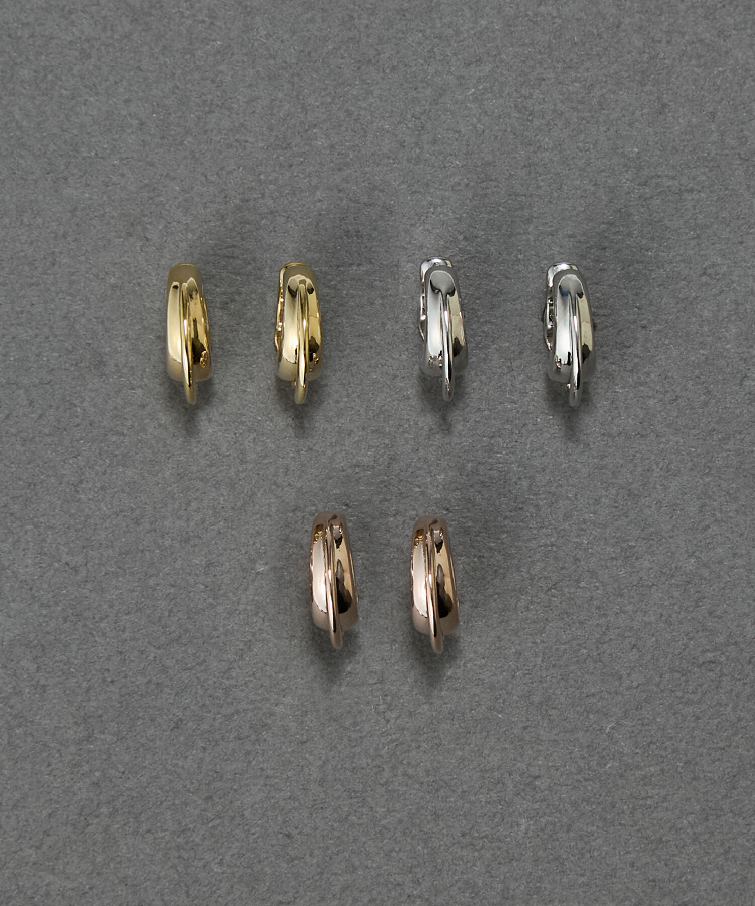 Phoebe「【金属アレルギー対応】クレセントカーブスナップイヤリング　シルバー/ニッケルフリー」|イヤリング|