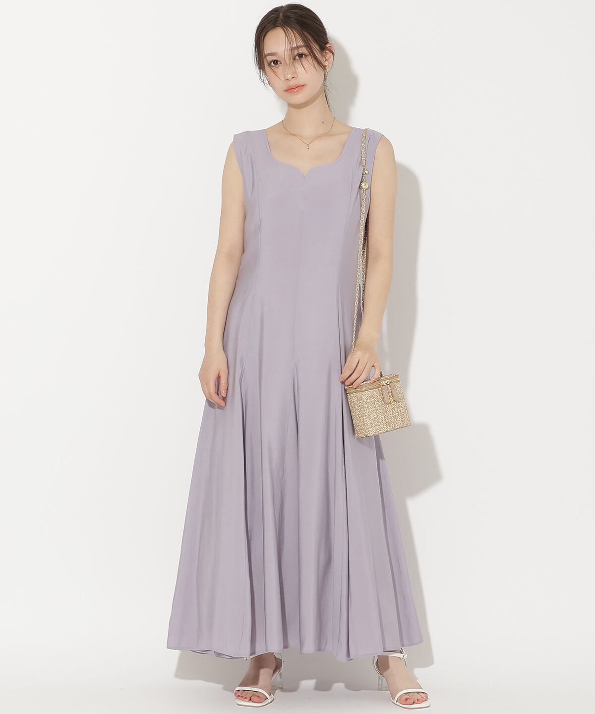 WILLSELECTION「バックリボンノースリーブAラインワンピース」|ワンピース|ラベンダー