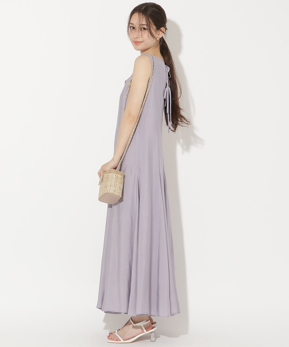 WILLSELECTION「バックリボンノースリーブAラインワンピース」|ワンピース|