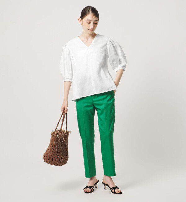 UNITED ARROWS「リネン フレア パフスリー ブブラウス ‐ウォッシャブル‐」|シャツ・ブラウス|