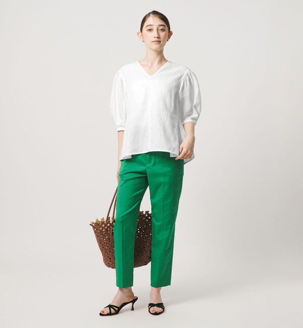 UNITED ARROWS「リネン フレア パフスリー ブブラウス ‐ウォッシャブル‐」|シャツ・ブラウス|