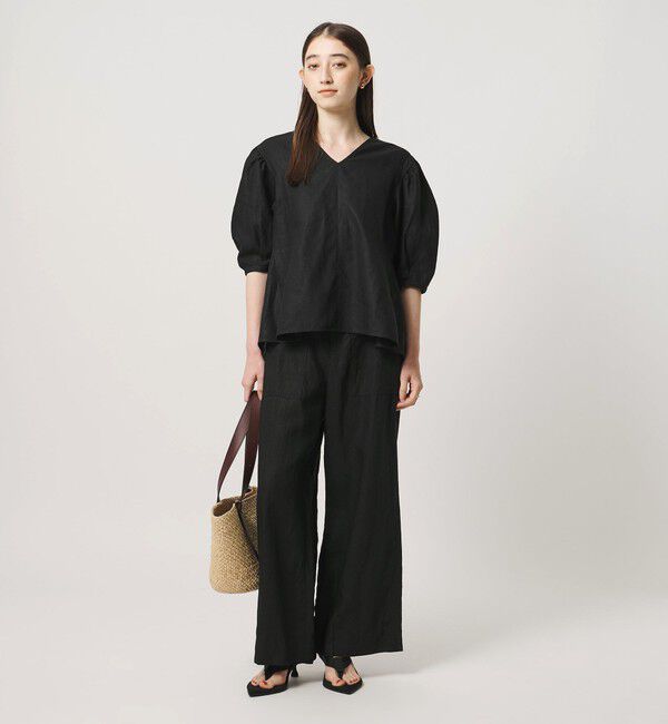 UNITED ARROWS「リネン フレア パフスリー ブブラウス ‐ウォッシャブル‐」|シャツ・ブラウス|