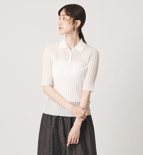 UNITED ARROWS「シアー リブ ポロニット ‐ウォッシャブル‐」|ニット・セーター|