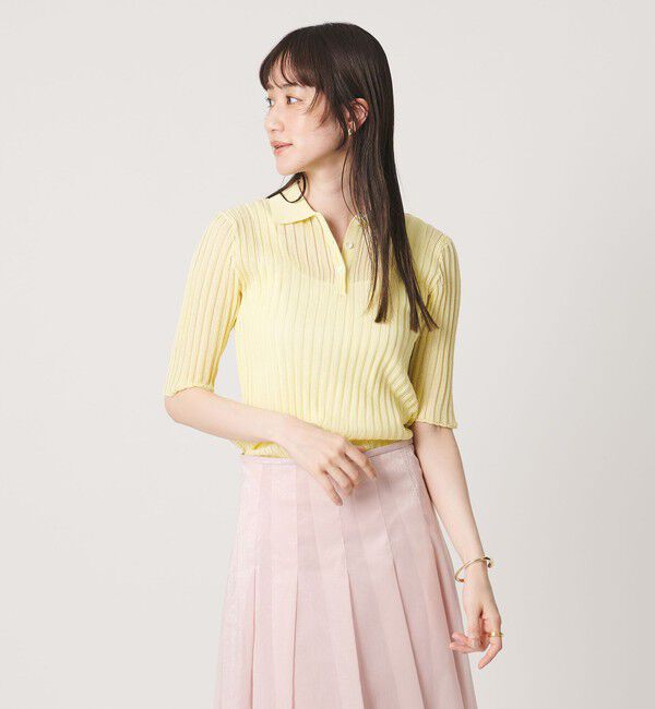 UNITED ARROWS「シアー リブ ポロニット ‐ウォッシャブル‐」|ニット・セーター|CREAM