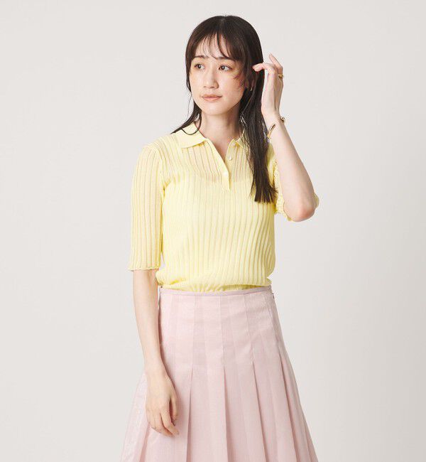 UNITED ARROWS「シアー リブ ポロニット ‐ウォッシャブル‐」|ニット・セーター|
