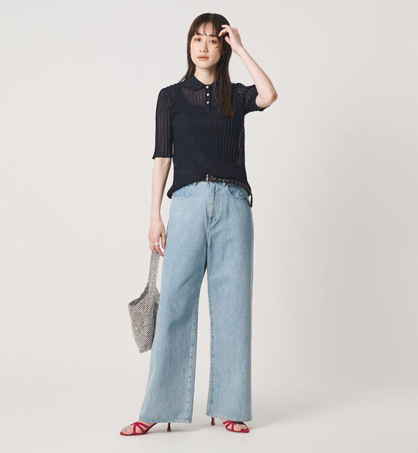 UNITED ARROWS「シアー リブ ポロニット ‐ウォッシャブル‐」|ニット・セーター|