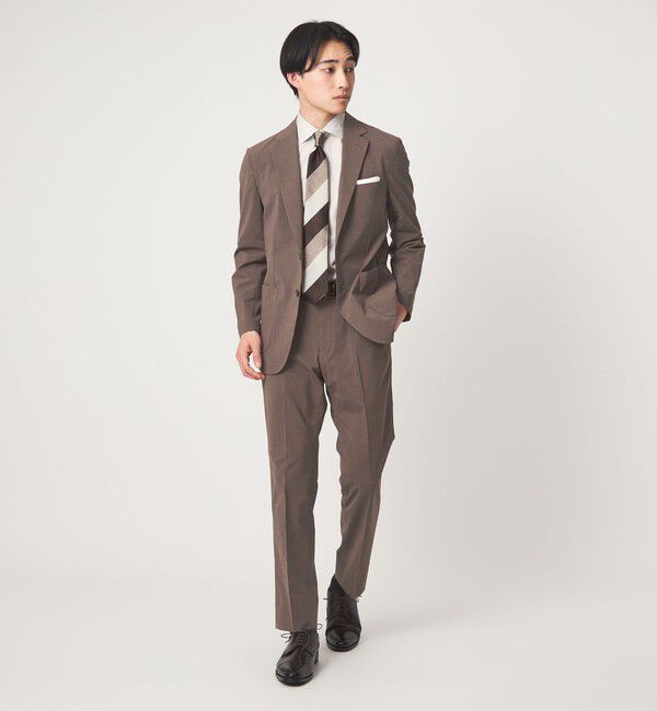 UNITED ARROWS green label relaxing「A+ ポリエステル ピンヘッド 2B スタンダード 2P セットアップジャケット -ウォッシャブル・ストレッチ・撥」|テーラードジャケット|