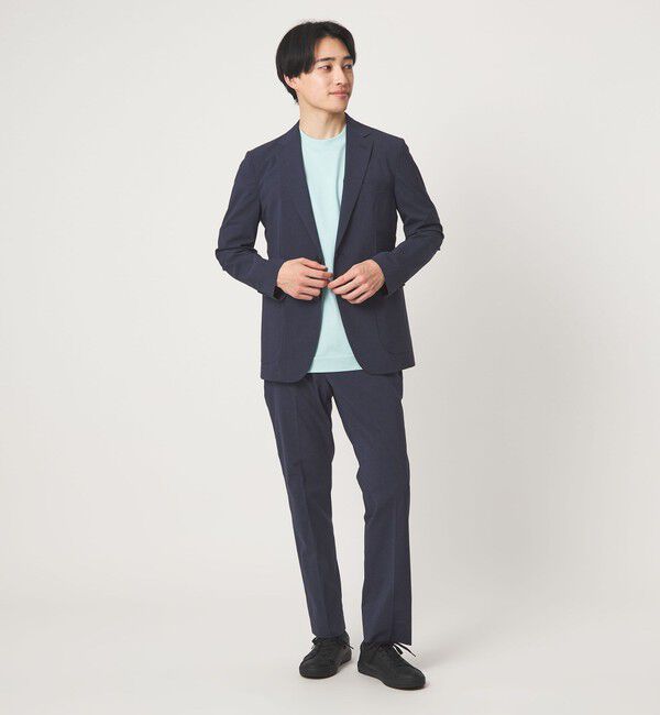 UNITED ARROWS green label relaxing「A+ ポリエステル ピンヘッド 2B スタンダード 2P セットアップジャケット -ウォッシャブル・ストレッチ・撥」|テーラードジャケット|