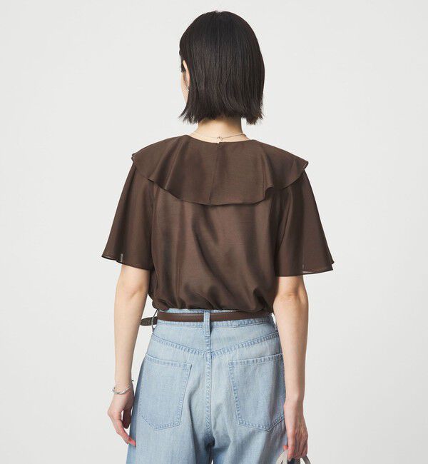 UNITED ARROWS green label relaxing「ラッフル フレア ショートスリーブ ブラウス」|シャツ・ブラウス|