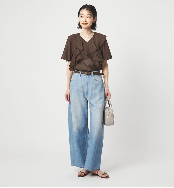 UNITED ARROWS green label relaxing「ラッフル フレア ショートスリーブ ブラウス」|シャツ・ブラウス|