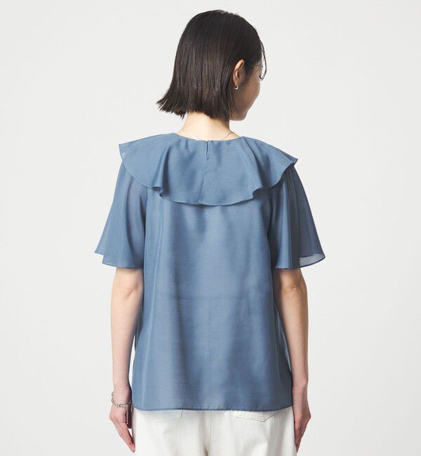 UNITED ARROWS green label relaxing「ラッフル フレア ショートスリーブ ブラウス」|シャツ・ブラウス|