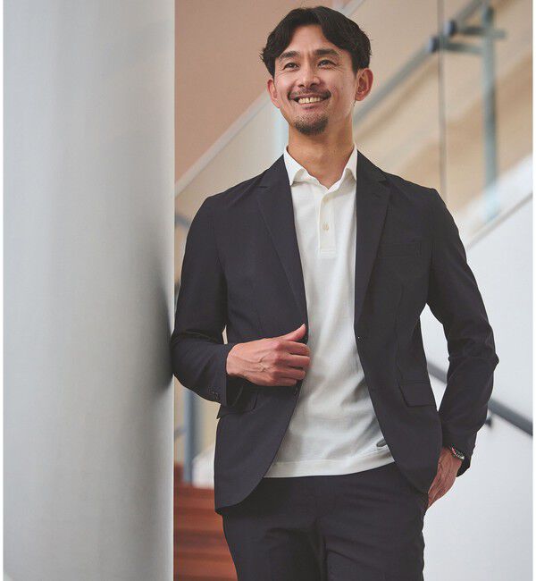 UNITED ARROWS green label relaxing「【WEB限定】JUST fit ドライポリエステル ナロー セットアップ -吸水速乾-」|テーラードジャケット|