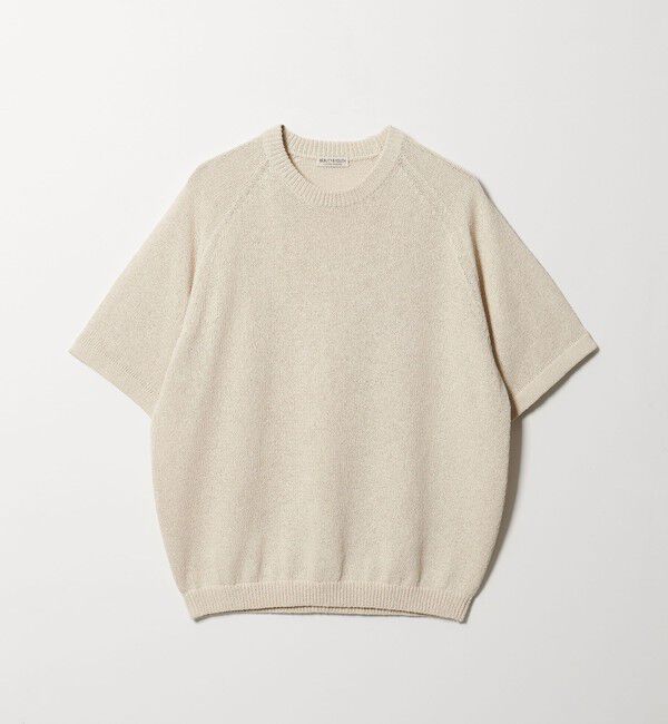BEAUTY&YOUTH UNITED ARROWS「ペーパーヤーン サドルスリーブ クルーネック ニット ウォッシャブル」|ニット・セーター|