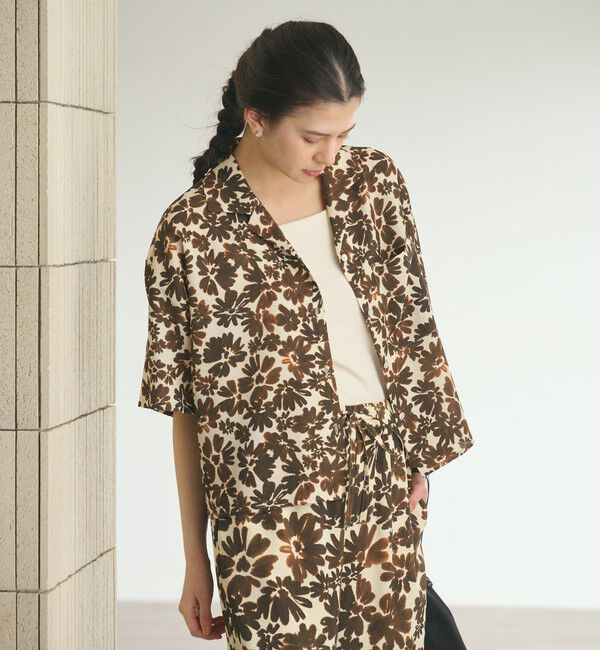 BEAUTY&YOUTH UNITED ARROWS「フラワープリント シャツ ウォッシャブル」|シャツ・ブラウス|DK.BROWN