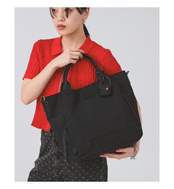 Ray BEAMS 「toleur / ポリエステル 2way トートバッグ」|トートバッグ|BLACK