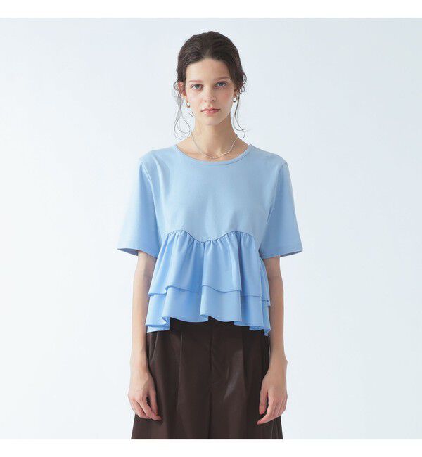 Ray BEAMS 「ティアード キリカエ Tシャツ」|Tシャツ・カットソー|BLUE