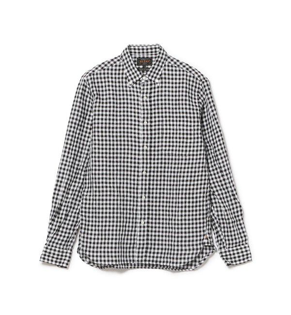 BEAMS PLUS「BEAMS PLUS｜B.D. Gingham Check Linen｜ボタンダウン｜麻｜シャリ感 涼感 涼しい｜チェック柄」|シャツ・ブラウス|