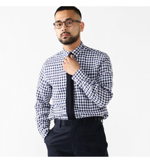 BEAMS PLUS「BEAMS PLUS｜B.D. Gingham Check Linen｜ボタンダウン｜麻｜シャリ感 涼感 涼しい｜チェック柄」|シャツ・ブラウス|