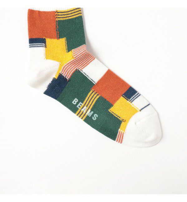 BEAMS「BEAMS｜パッチワーク クォーター ソックス」|ソックス|