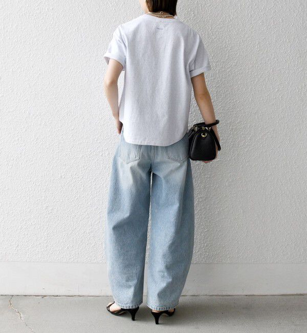 SHIPS any「【WEB限定/SHIPS any別注】THE KNiTS:〈洗濯機可能〉ラウンドヘム プリント ショート TEE」|Tシャツ・カットソー|