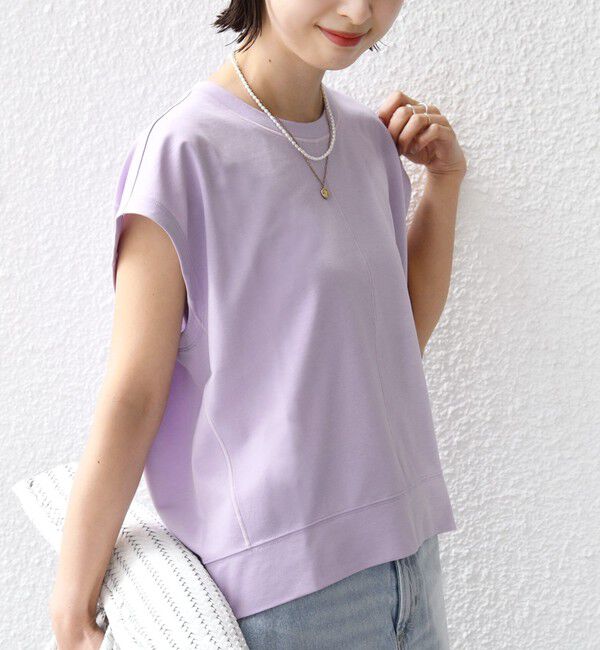 SHIPS for women「〈接触冷感/吸水速乾/洗濯機可能〉ハイゲージ ポンチ コクーン カットソー」|Tシャツ・カットソー|ラベンダー