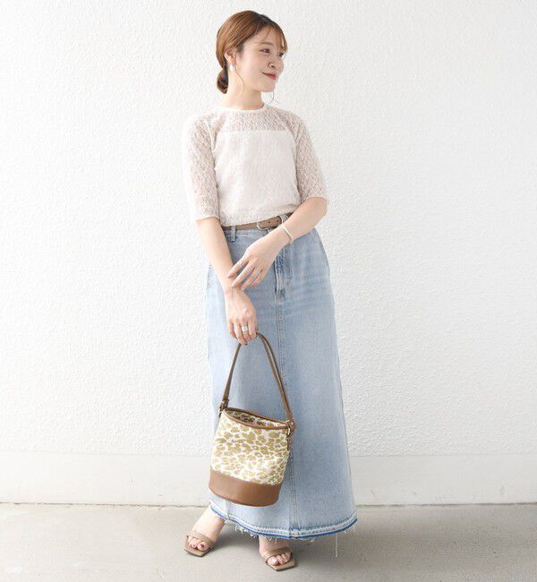 SHIPS for women「〈手洗い可能〉ストレッチ フラワー レース TEE」|Tシャツ・カットソー|