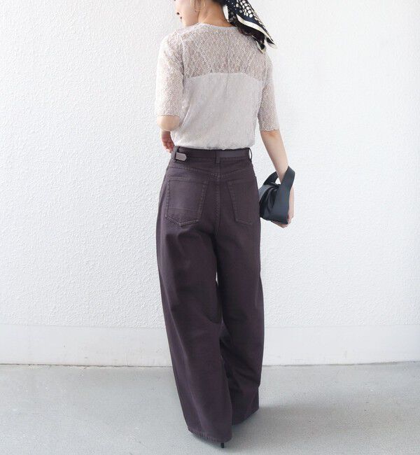 SHIPS for women「〈手洗い可能〉ストレッチ フラワー レース TEE」|Tシャツ・カットソー|