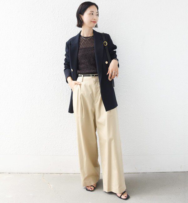 SHIPS for women「〈手洗い可能〉ストレッチ フラワー レース TEE」|Tシャツ・カットソー|