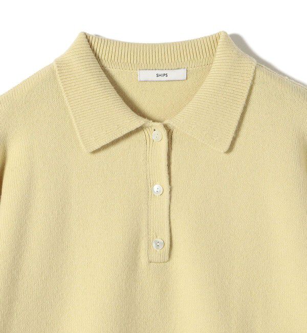 SHIPS for women「《予約》【WEB限定】〈手洗い可能〉レーストリム スキッパー ポロ襟 ニット」|ニット・セーター|