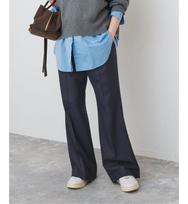 Spick and Span「《セットアップ可 / 追加》ウールブレンドパンツ」|スラックス|ネイビー