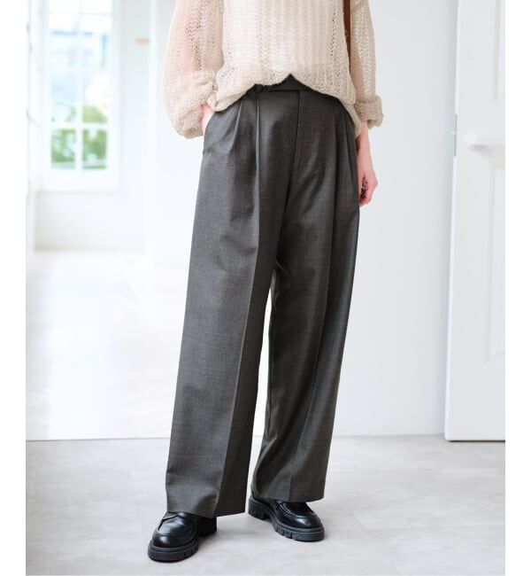 U by SPICK&SPAN「《予約j》ツイルストレッチタックパンツ」|スラックス|