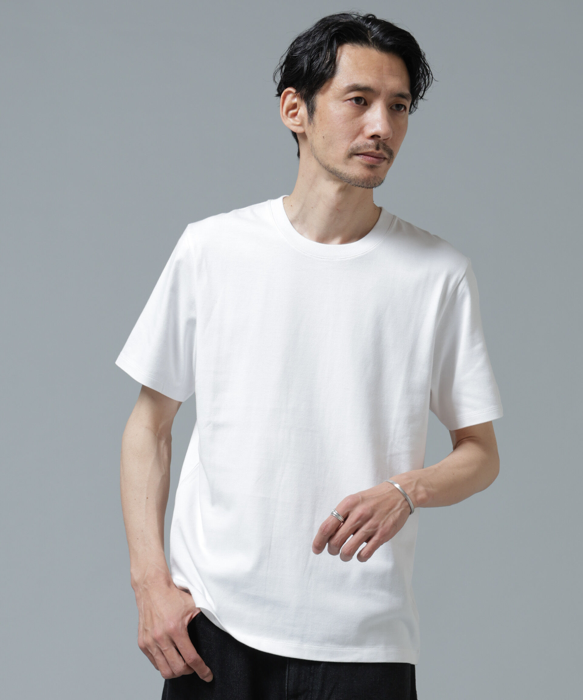 NANO universe「Anti Soaked(R) 汗染み防止 ミドルウェイト 7.1oz レギュラーシルエットTシャツ」|Tシャツ・カットソー|