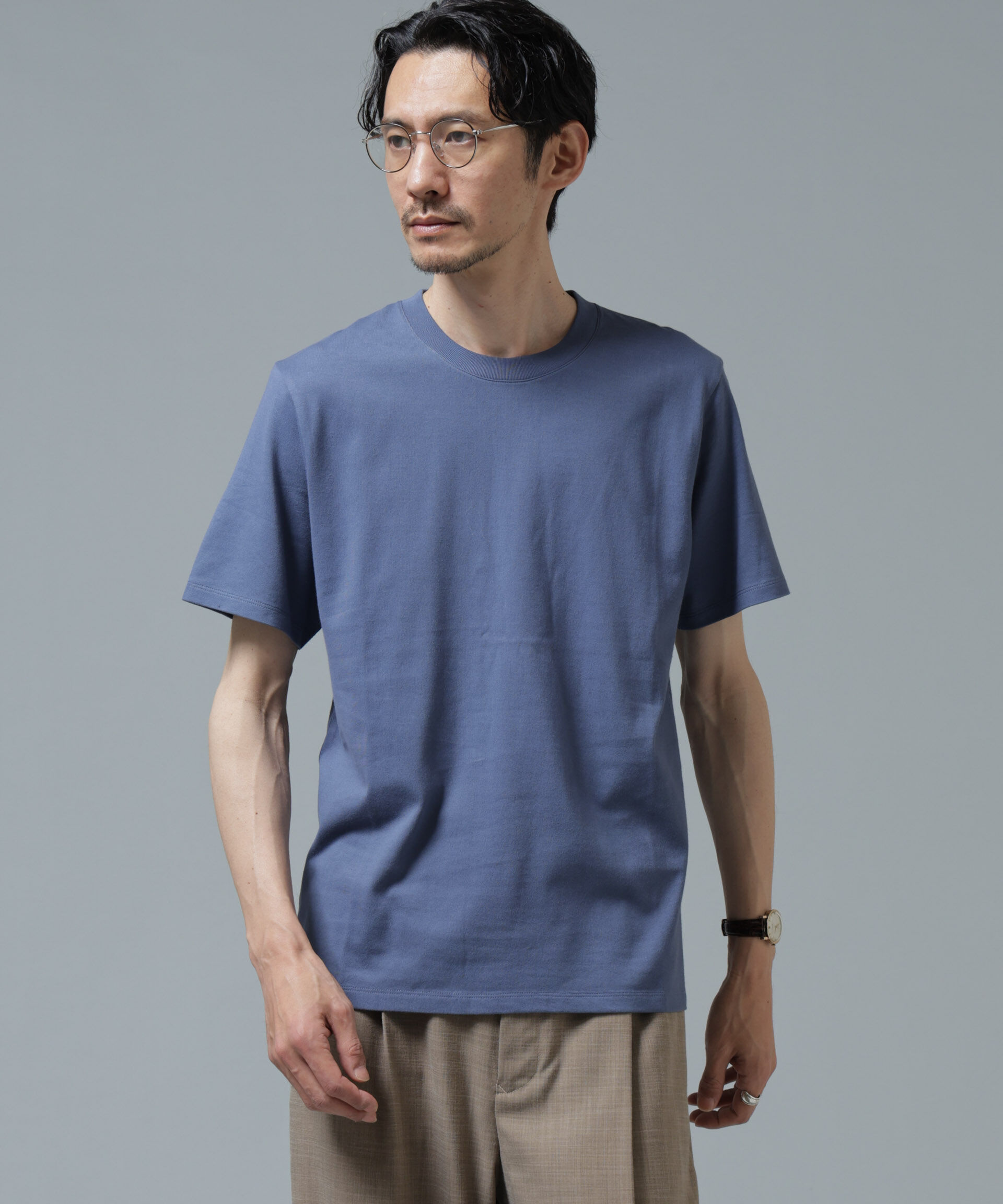NANO universe「Anti Soaked(R) 汗染み防止 ミドルウェイト 7.1oz レギュラーシルエットTシャツ」|Tシャツ・カットソー|