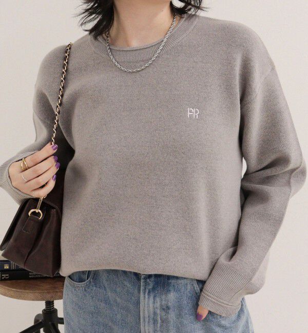 fredy emue「【WEB限定】FR刺繍スウェットニットプルオーバー」|ニット・セーター|