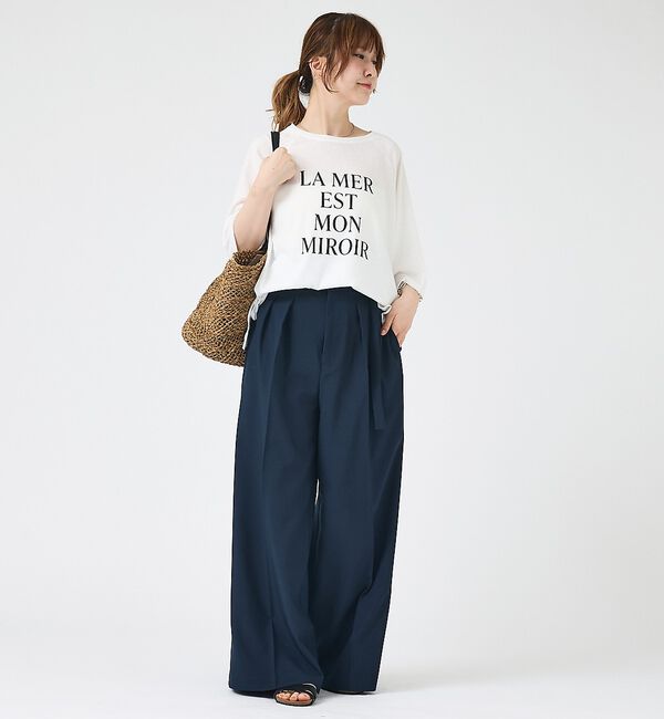Rouge vif「【人気追加】【3サイズ展開】リネンタッチベルト付きハイウエストパンツ」|その他|