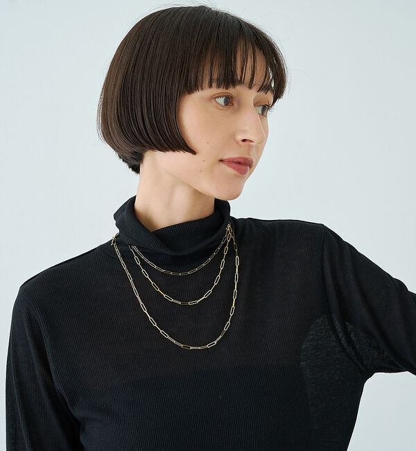 Rouge vif「前後2WAYウール釦テレコタートルカットソー【予約】」|Tシャツ・カットソー|