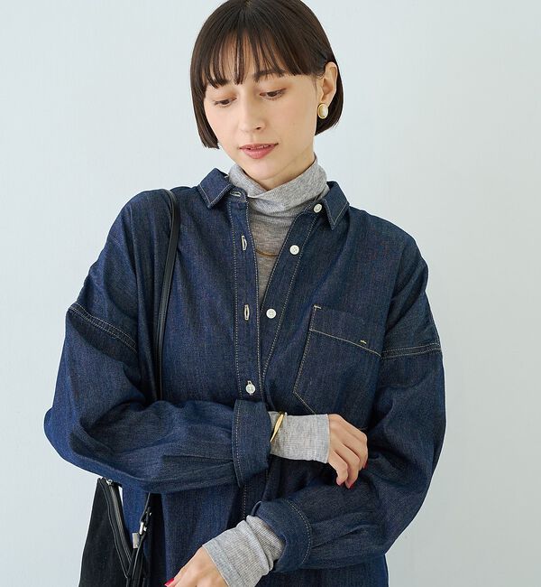 Rouge vif「前後2WAYウール釦テレコタートルカットソー【予約】」|Tシャツ・カットソー|